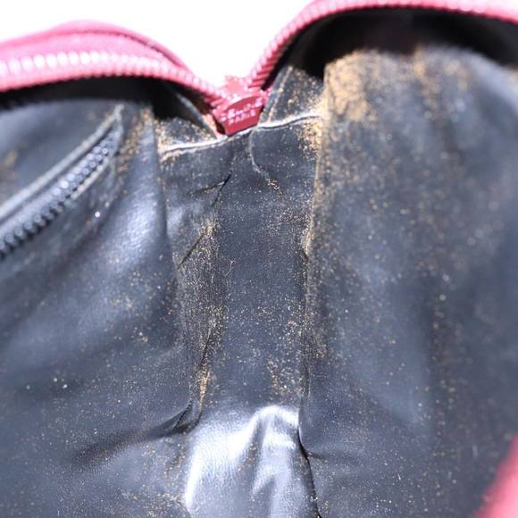 CELINE Macadam Canvas Shoulder Bag Red Gold Auth bs17472 - Picture 11 of 16